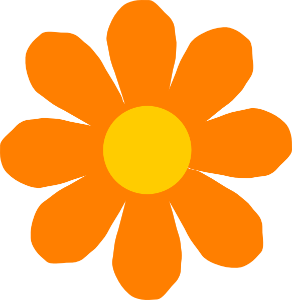 582x599 Orange Flower Clip Art