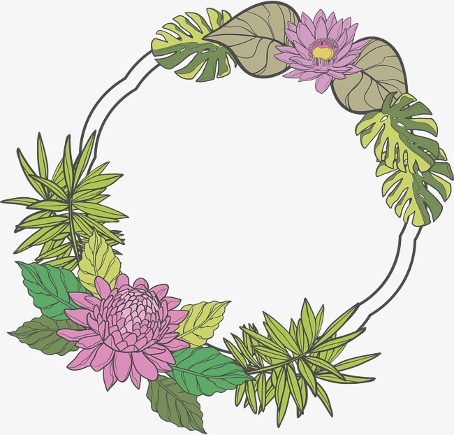 650x622 Beautiful Hand Painted Purple Flower Borders, Vector Png, Purple