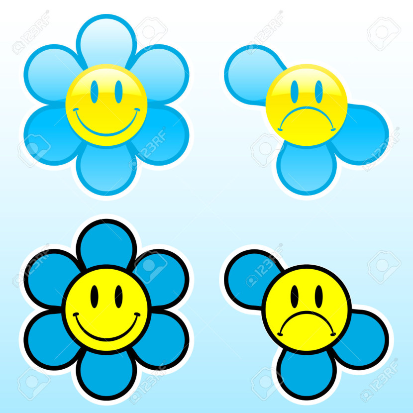 830x830 Blue Flower Clipart Smiley Flower