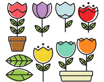 340x270 Flower Pot Clipart Etsy