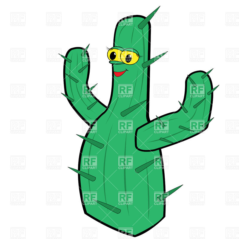 800x800 Hand Drawn Cactus Icons In Flower Pot Royalty Free Vector Clip Art