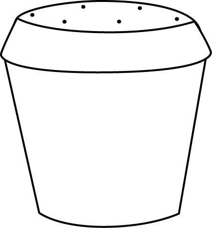 435x469 Black And White Dirt Filled Flower Pot Clip Art