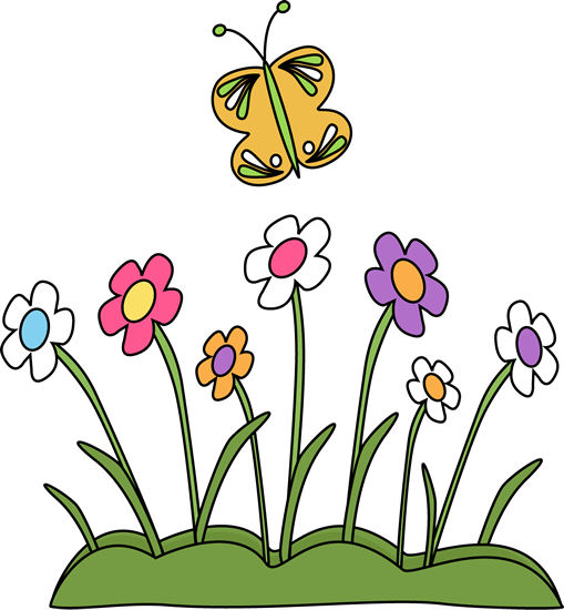 509x550 Butterfly And Flowers Clip Art
