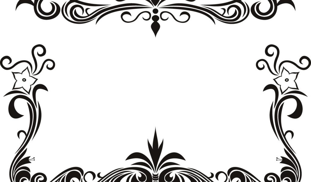1024x600 Black Border Designs Clipart