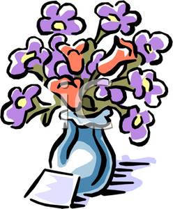 248x300 Art Image Purple And Orange Flowers In A Vase