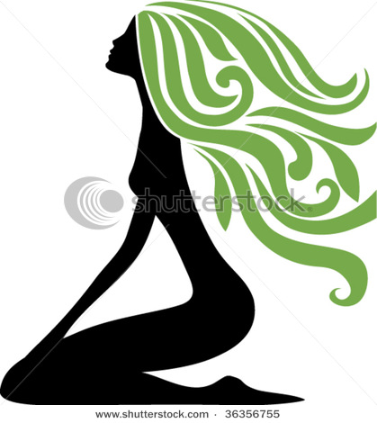 419x470 Symbol Of A Nude Young Woman With Beautiful, Long Flowing Hair