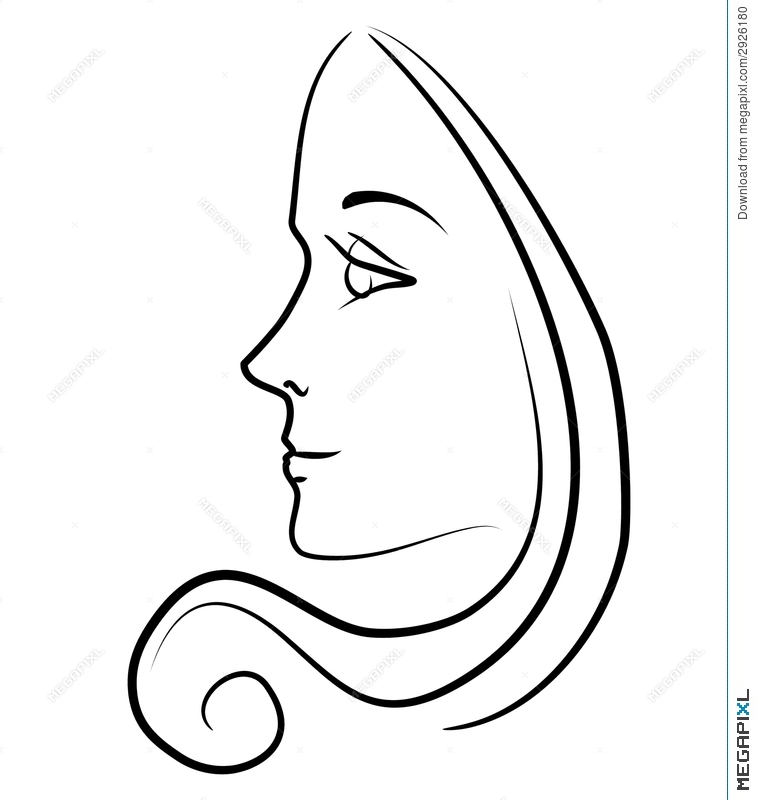 757x800 Woman With Long Hair Outline Illustration 2926180