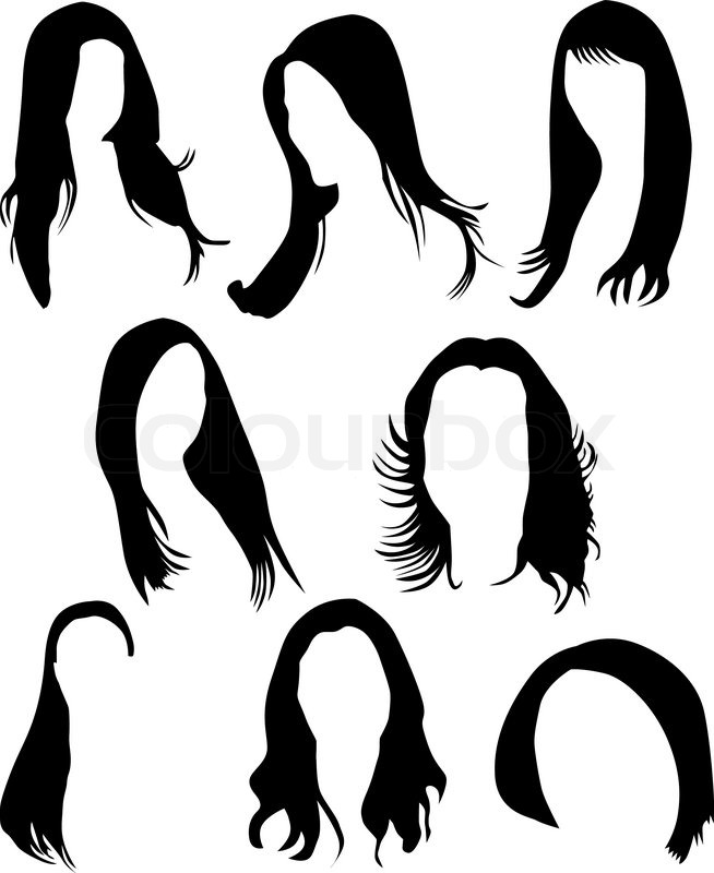 654x800 Women Hair Silhouette Vector Stock Vector Colourbox
