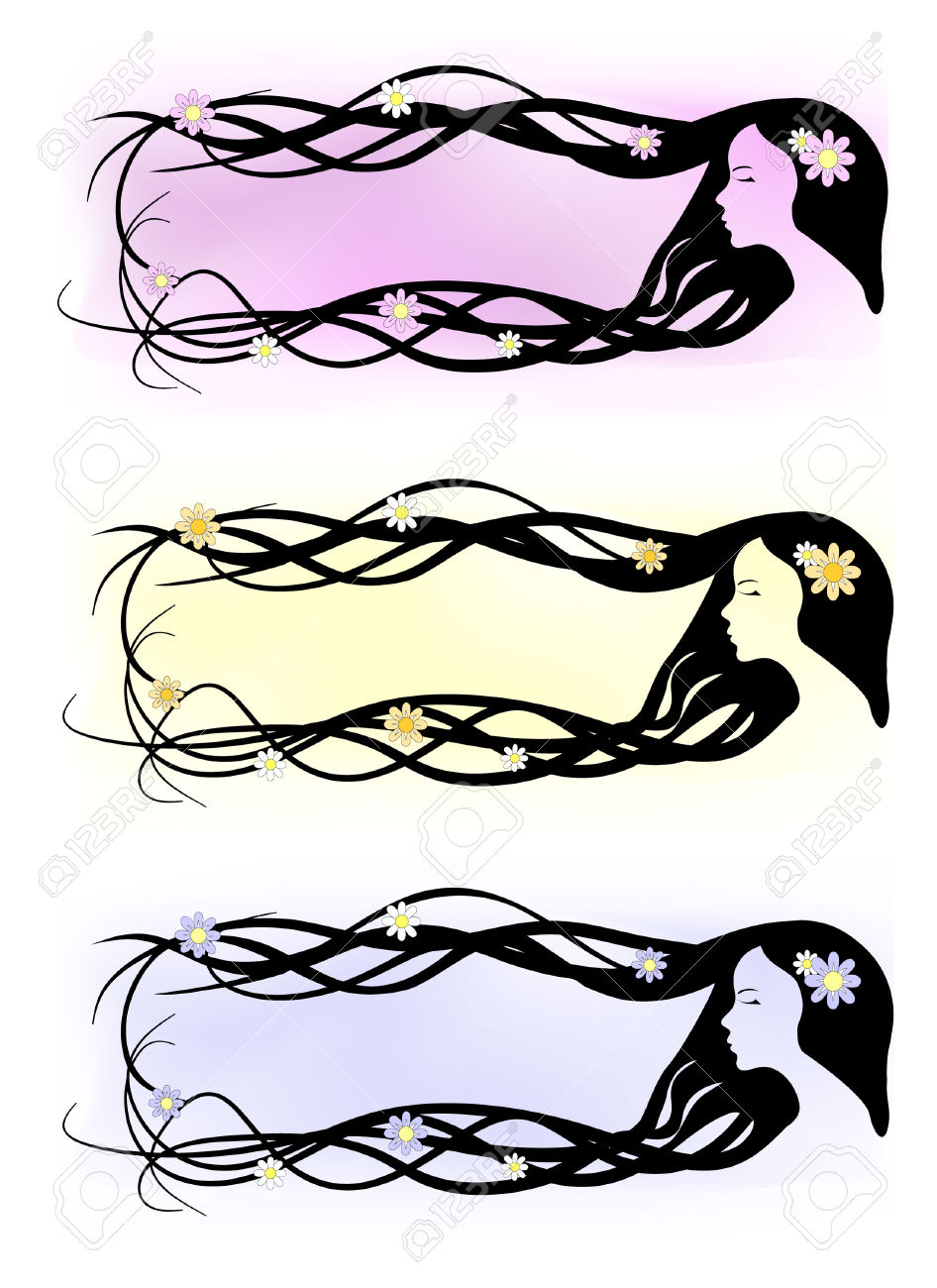 946x1300 Signs Clipart Of A Two Gorgeous Women With Long Wavy And Flowing