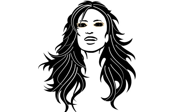 600x380 Flowing Hair Girl Vector