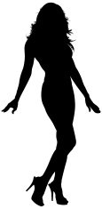 115x235 Silhouette Of A Girl With Flowing Hair Stock Vectors