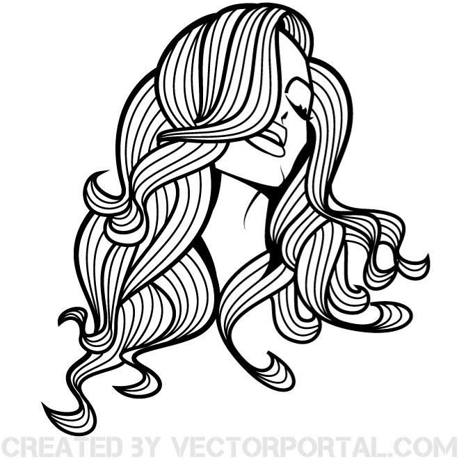 660x660 Beautiful Woman With Long Hair Vector.eps Predlohy
