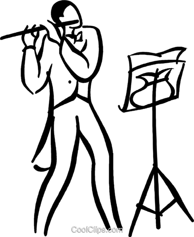 393x480 Man Playing The Flute Royalty Free Vector Clip Art Illustration