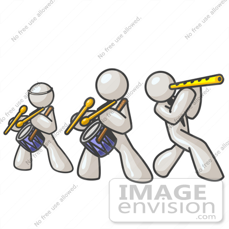 450x450 Clip Art Graphic Of White Guy Characters Playing Flutes And Drums