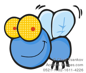 300x255 Smiling Blue Fly Clipart Image