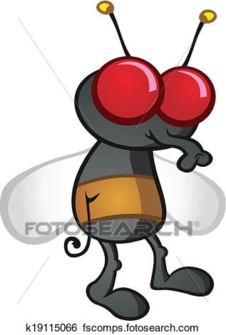 317x470 Clip Art Of House Fly Cartoon Character K19115066