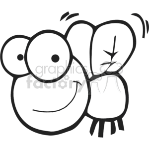 300x300 Royalty Free Cartoon Fly Character Bw 381842 Vector Clip Art Image