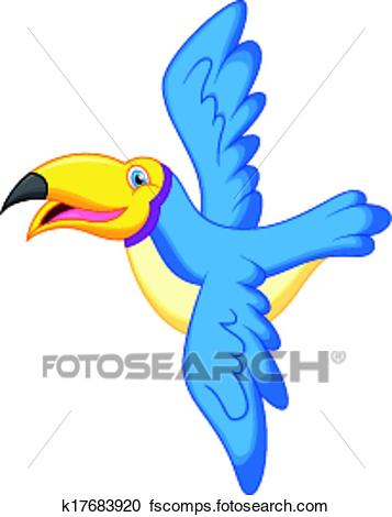 357x470 Clipart Of Toucan Bird Cartoon Flying K17683920