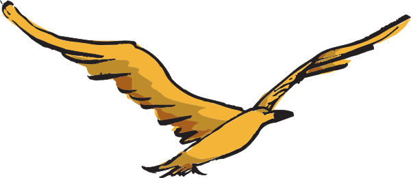600x261 Yellow Bird Flying Clip Art
