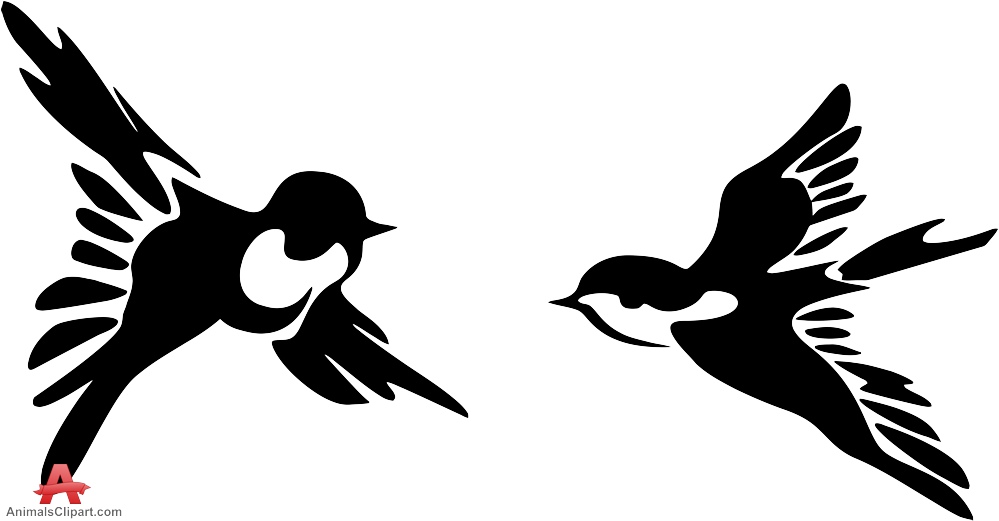 999x521 Silhouette Of Two Birds Flying Free Clipart Design Download