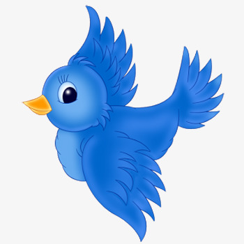350x350 Blue Flying Bird, Blue, Cartoon, Hand Painted Png Image For Free