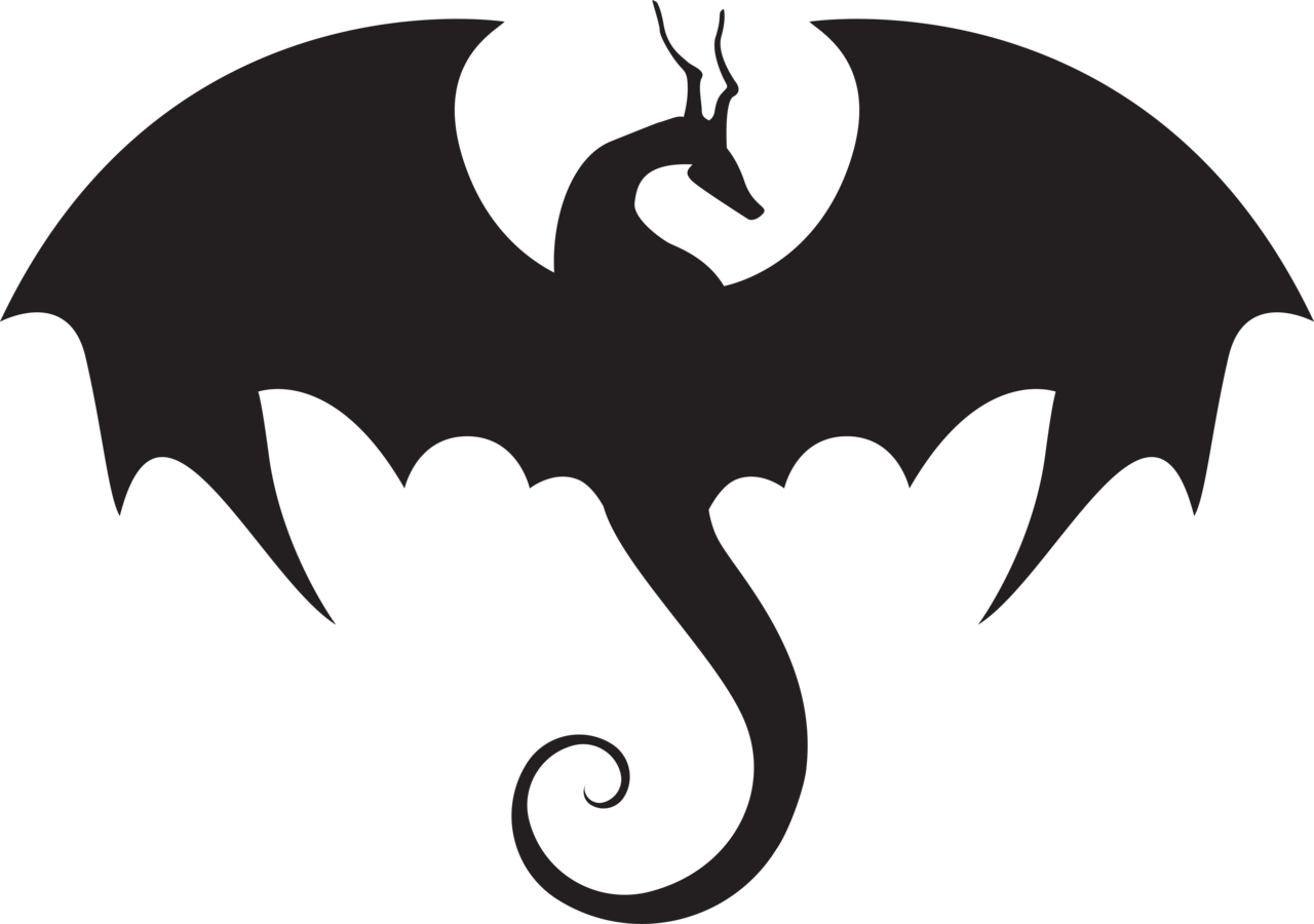 1280x900 Silhouette Clipart Dragon