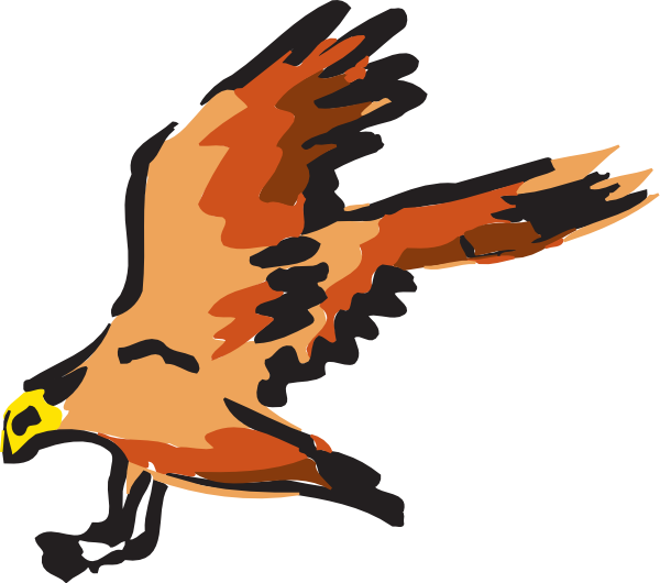 600x530 Orange And Red Bird Flying Clip Art