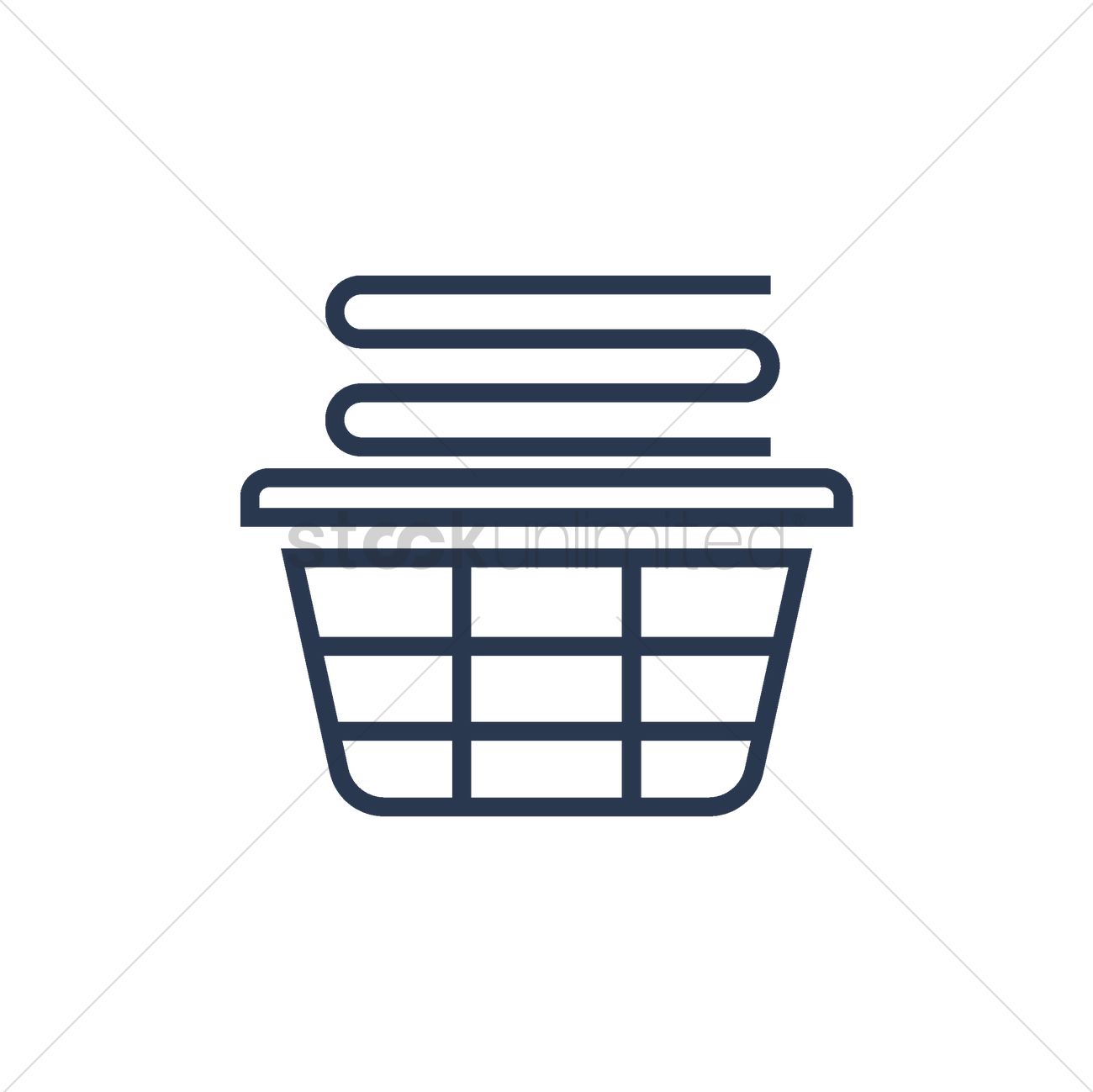 1300x1299 Stack Of Folded Clothes In Laundry Basket Vector Image
