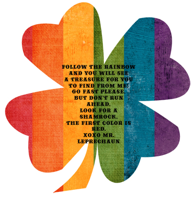 400x411 Leprechaun Treasure Hunt Follow The Colors Of The Rainbow + Free