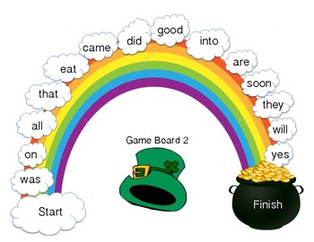 350x270 Patrick's Day Sight Word Game Follow The Rainbow (Dolch Word Lists)