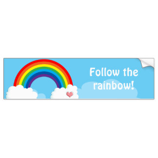 324x324 Rainbow Bumper Stickers, Rainbow Car Decal Designs