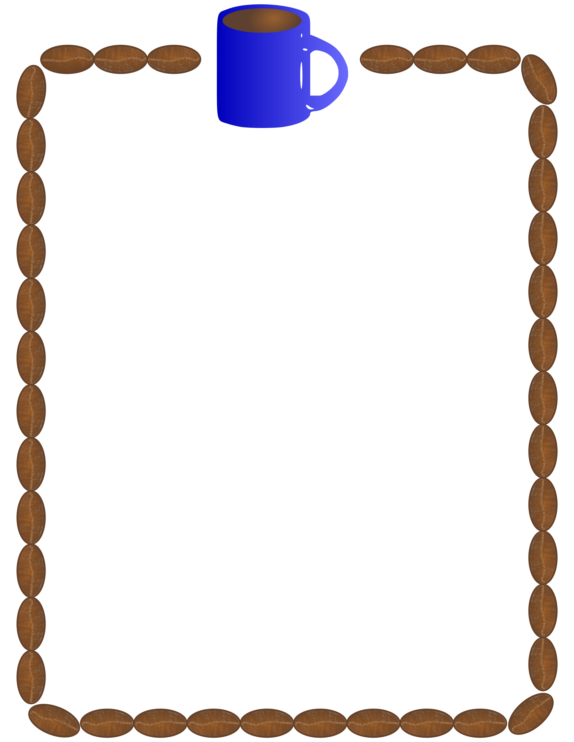 1855x2400 Coffee Border Clipart Free