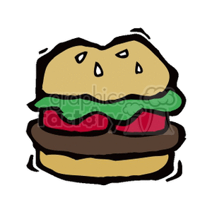 300x300 Royalty Free Cartoon Hamburger 142162 Vector Clip Art Image