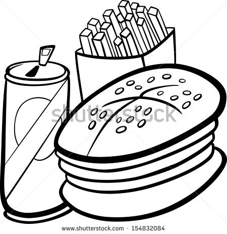 450x463 Black And White Cartoon Food Clip Art