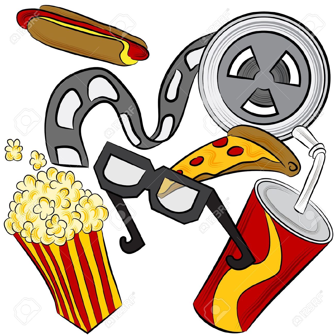 1300x1300 Movie Theater Food And Drinks Clipart