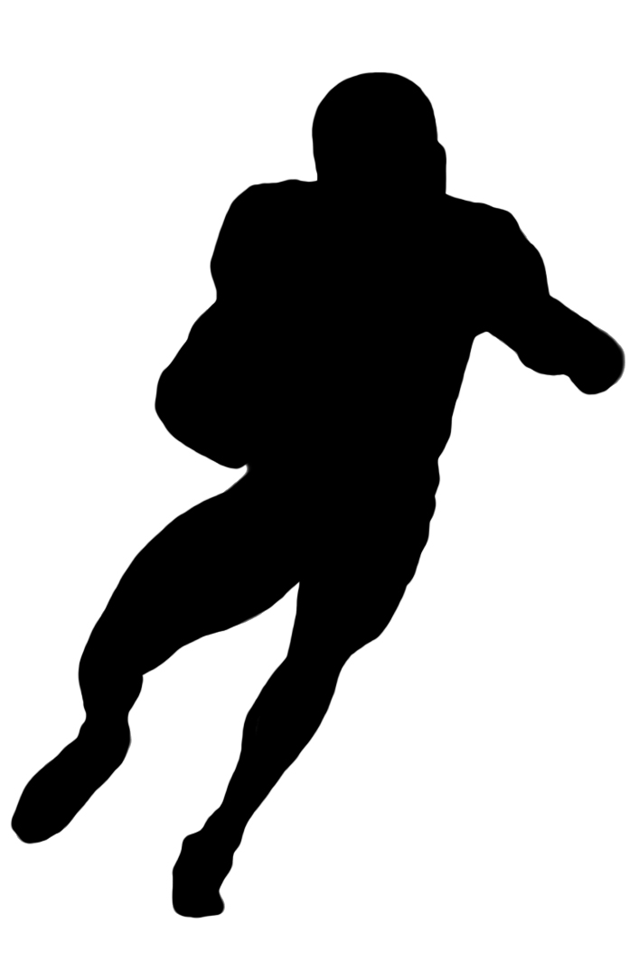 696x1063 Football Player Clipart Black And White Free