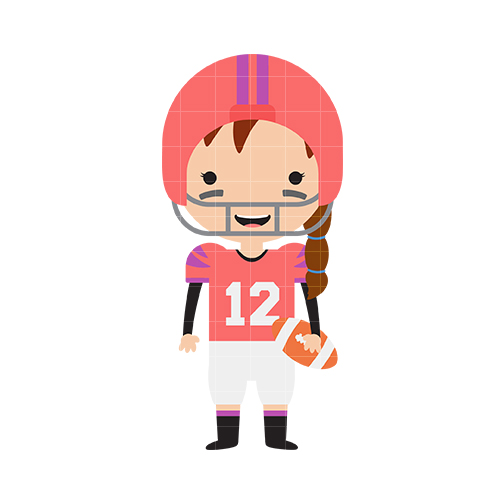 504x504 Girl Football Clipart