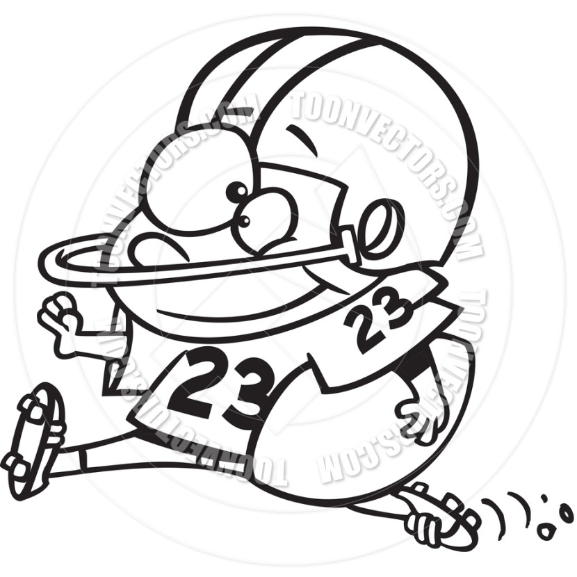 830x830 Football Player Clipart Black And White
