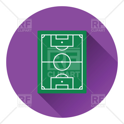 400x400 Round Icon Of Football Field Vector Clipart Image