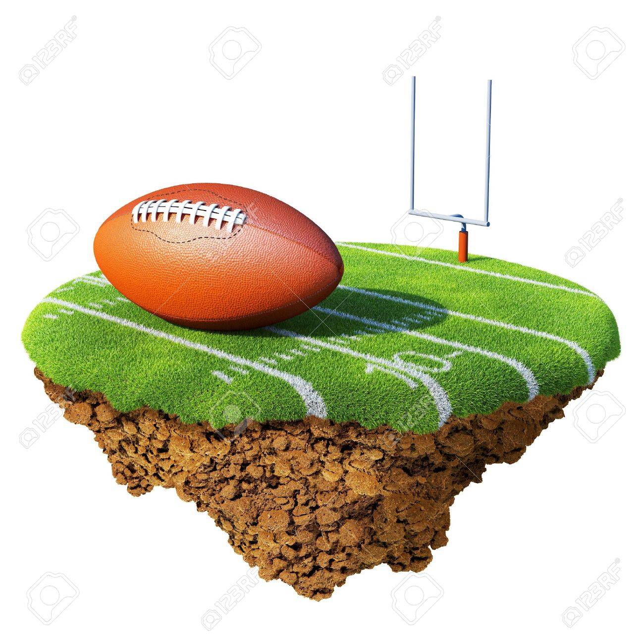 1300x1300 American Football Field, Goal And Ball Based On Little Planet