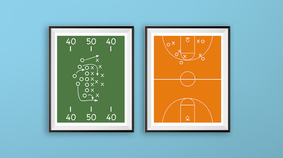 570x319 Printable Wall Art Football Field Print Football Decor Size