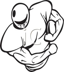 268x300 Art Image Football Player Running Back Carrying The Football