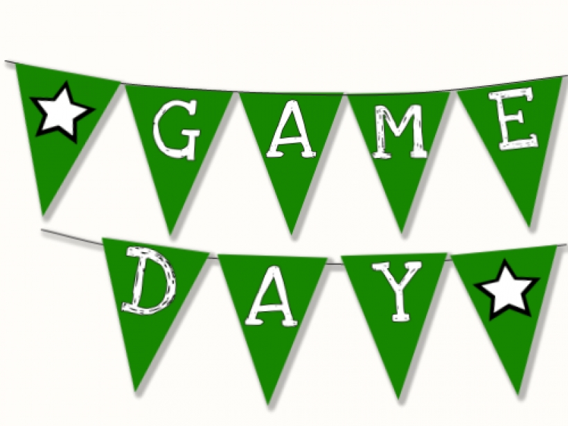 820x615 Football Game Day Printable Banner W Cupcake Amp Straw Flags Amy