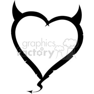 300x300 Royalty Free Black Devil Heart 381697 Vector Clip Art Image
