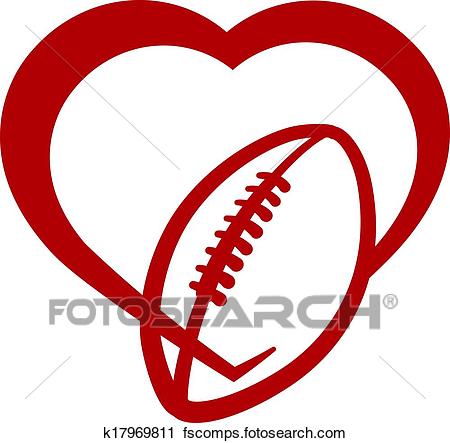 450x443 Clipart Of American Football Heart K17969811