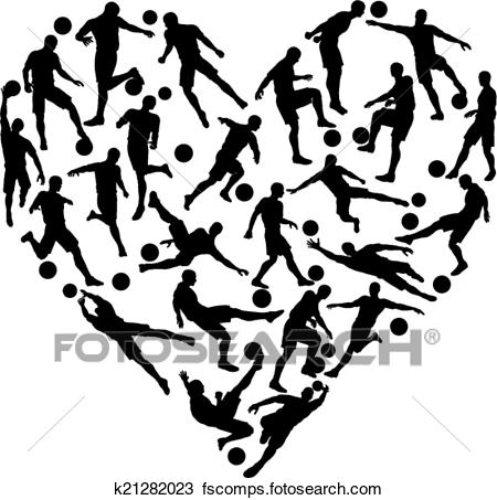 450x453 Clipart Of Football Soccer Heart K21282023