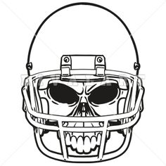 236x236 Sports Clipart Image Of Black White Football Skull Helmet Graphic