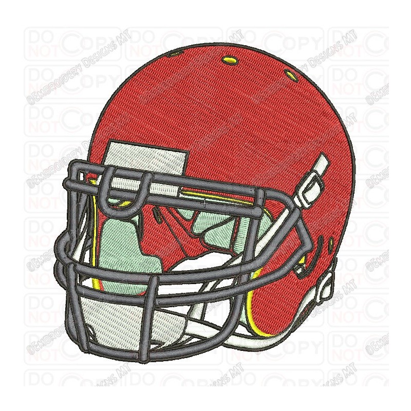 800x800 Football Helmet Front Angle View Embroidery Design In 3x3 4x4