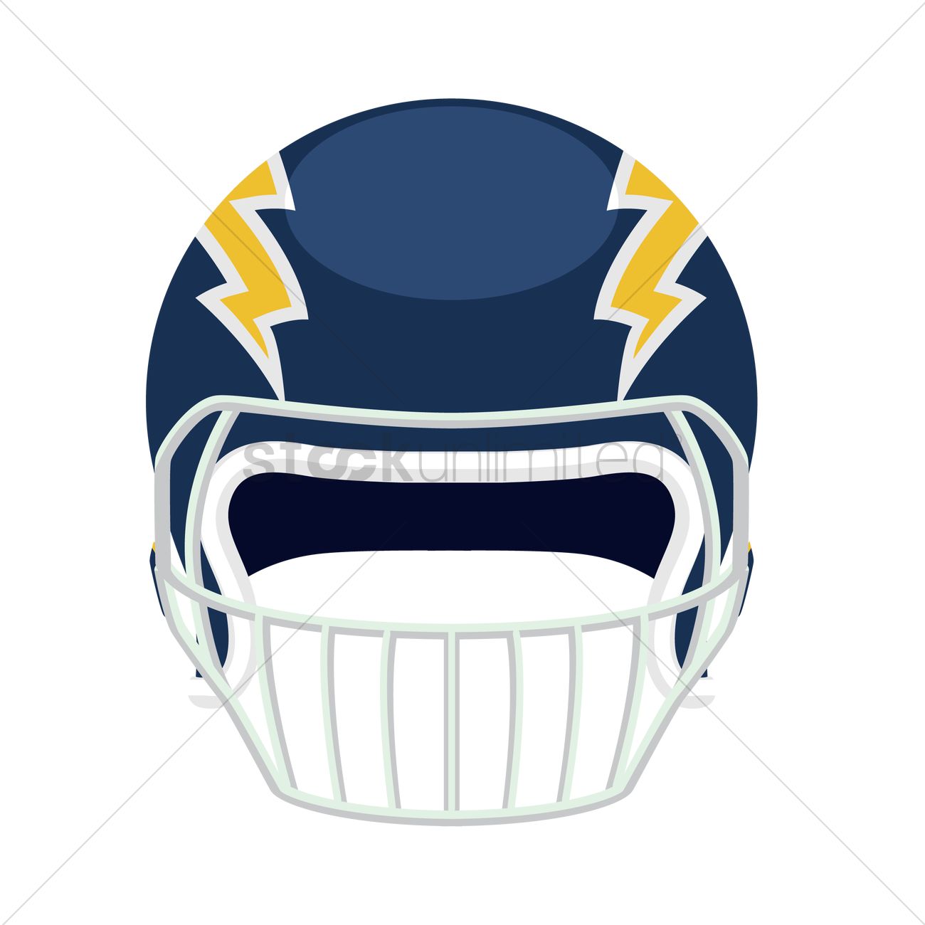 1300x1300 Free Front View Of An American Football Helmet Vector Image