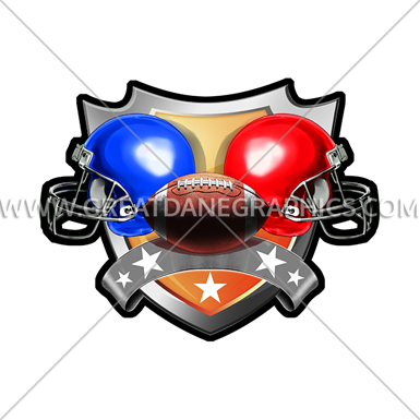 385x385 Football Helmets Crest Production Ready Artwork For T Shirt Printing